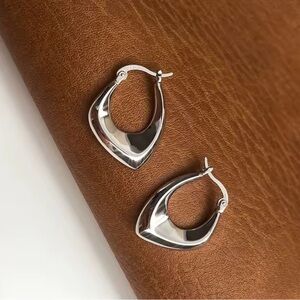 NEW Silver Hoop Earrings minimal gold Sterling silver vermeil